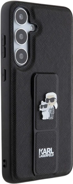 Etui Karl Lagerfeld Gripstand Saffiano Karl&Choupette Pin do Samsung Galaxy S24 Plus Black (KLHCS24MGSAKCPK) - obraz 4