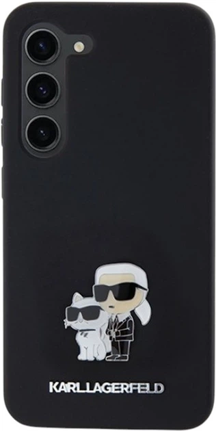 Etui Karl Lagerfeld Silicone Karl&Choupette Metal Pin do Samsung Galaxy S23 Black (KLHCS23SSMHKCNPK) - obraz 3