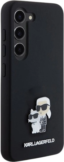 Etui Karl Lagerfeld Silicone Karl&Choupette Metal Pin do Samsung Galaxy S23 Black (KLHCS23SSMHKCNPK) - obraz 4