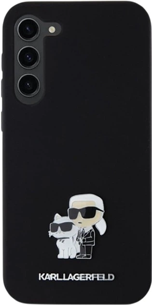 Панель Karl Lagerfeld Silicone Karl&Choupette Metal Pin для Samsung Galaxy S23 Plus Black (KLHCS23MSMHKCNPK) - зображення 3