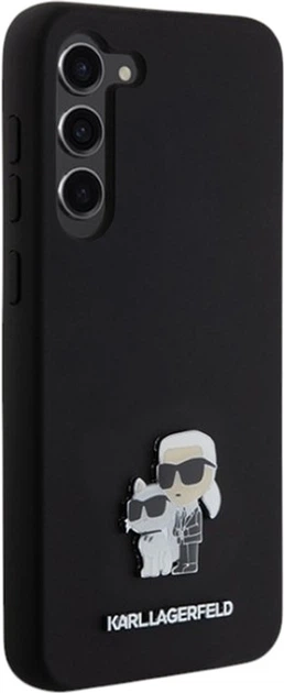 Панель Karl Lagerfeld Silicone Karl&Choupette Metal Pin для Samsung Galaxy S23 Plus Black (KLHCS23MSMHKCNPK) - зображення 4