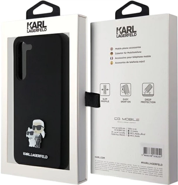 Панель Karl Lagerfeld Silicone Karl&Choupette Metal Pin для Samsung Galaxy S23 Plus Black (KLHCS23MSMHKCNPK) - зображення 8