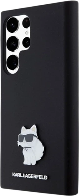 Etui Karl Lagerfeld Silicone Choupette Metal Pin do Samsung Galaxy S23 Ultra Black (KLHCS23LSMHCNPK) - obraz 2