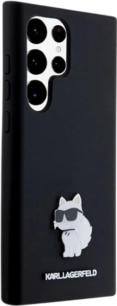 Etui Karl Lagerfeld Silicone Choupette Metal Pin do Samsung Galaxy S23 Ultra Black (KLHCS23LSMHCNPK) - obraz 4