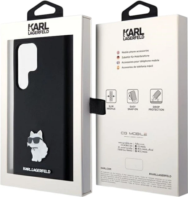 Etui Karl Lagerfeld Silicone Choupette Metal Pin do Samsung Galaxy S23 Ultra Black (KLHCS23LSMHCNPK) - obraz 8