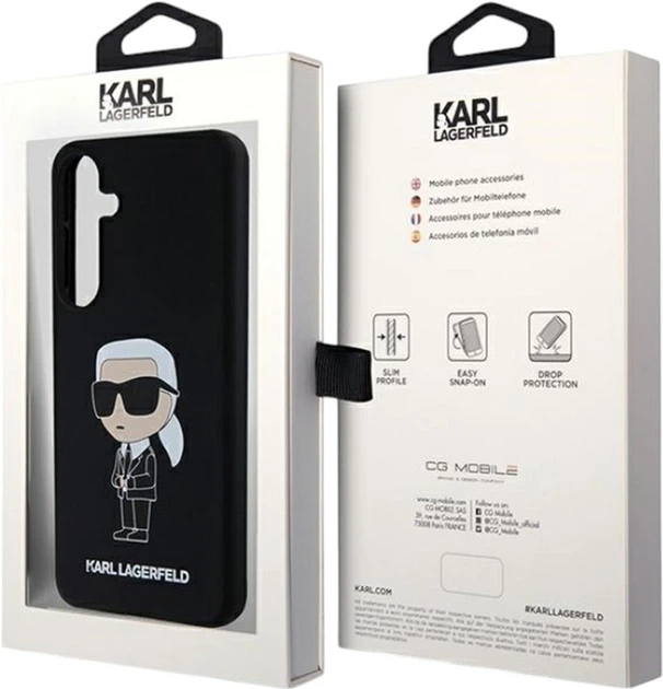 Etui Karl Lagerfeld Silicone Ikonik do Samsung Galaxy S24 Plus Black (KLHCS24MSNIKBCK) - obraz 8