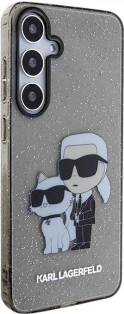 Etui Karl Lagerfeld Glitter Karl&Choupette do Samsung Galaxy S24 Plus Black (KLHCS24MHNKCTGK) - obraz 4