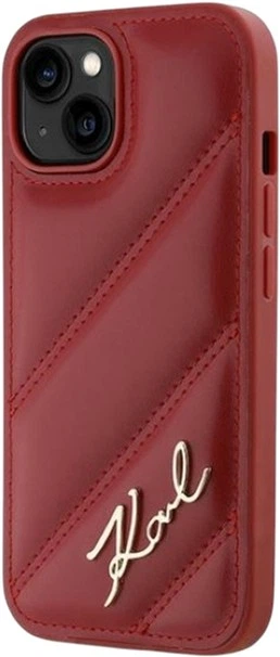 Etui Karl Lagerfeld Diagonal Quilted Script do Apple iPhone 15/14/13 Red (KLHCP15SPQDSMGR) - obraz 2