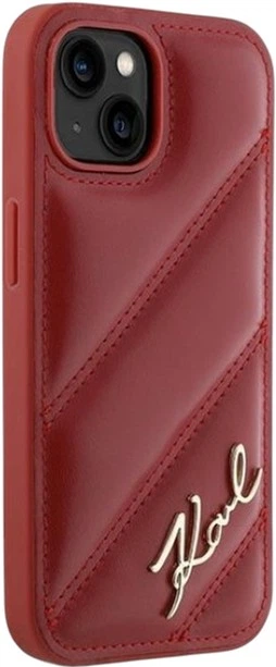 Etui Karl Lagerfeld Diagonal Quilted Script do Apple iPhone 15/14/13 Red (KLHCP15SPQDSMGR) - obraz 4