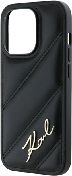 Панель Karl Lagerfeld Diagonal Quilted Script для Apple iPhone 15 Pro Max Black (KLHCP15XPQDSMGK) - зображення 6