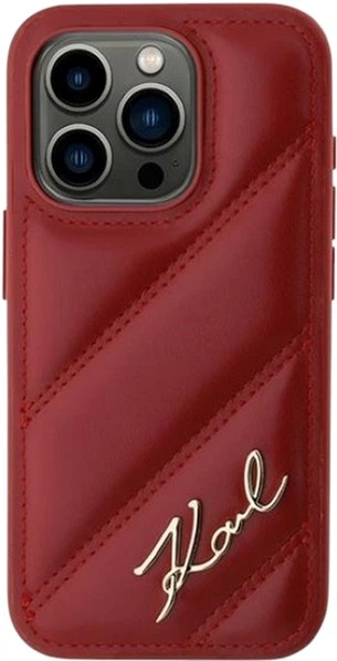 Панель Karl Lagerfeld Diagonal Quilted Script для Apple iPhone 15 Pro Max Red (KLHCP15XPQDSMGR) - зображення 3