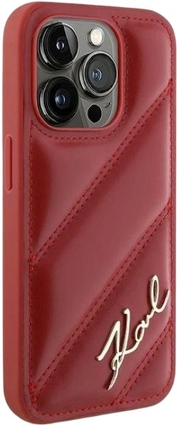 Etui Karl Lagerfeld Diagonal Quilted Script do Apple iPhone 15 Pro Red (KLHCP15LPQDSMGR) - obraz 4