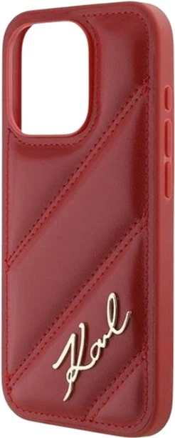 Etui Karl Lagerfeld Diagonal Quilted Script do Apple iPhone 15 Pro Red (KLHCP15LPQDSMGR) - obraz 6