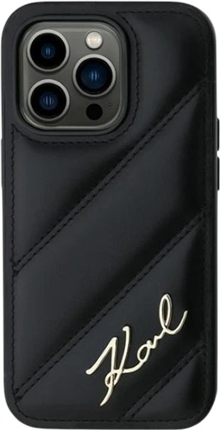 Etui Karl Lagerfeld Diagonal Quilted Script do Apple iPhone 13 Pro Max Black (KLHCP13XPQDSMGK) - obraz 3