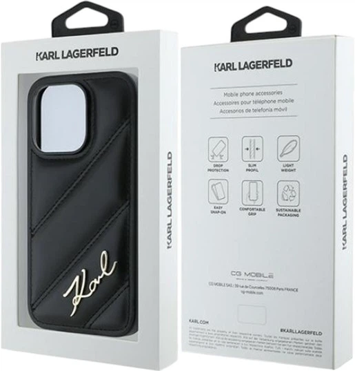 Etui Karl Lagerfeld Diagonal Quilted Script do Apple iPhone 15/14/13 Black (KLHCP14SPQDSMGK) - obraz 8