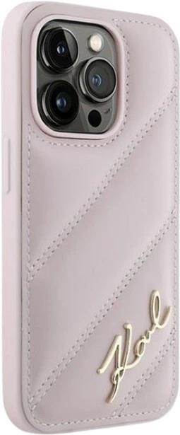 Панель Karl Lagerfeld Diagonal Quilted Script для Apple iPhone 14 Pro Pink (KLHCP14LPQDSMGP) - зображення 4