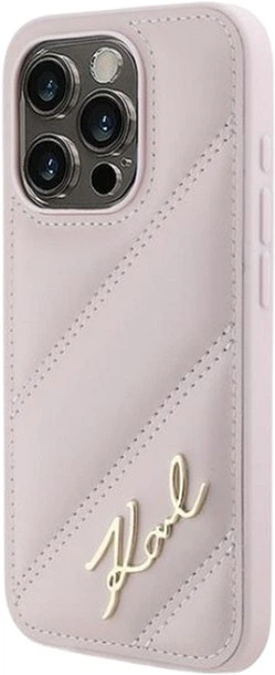 Панель Karl Lagerfeld Diagonal Quilted Script для Apple iPhone 15 Pro Max Pink (KLHCP15XPQDSMGP) - зображення 2