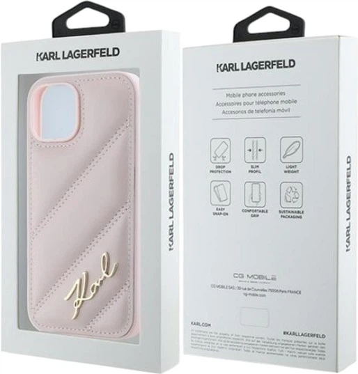 Панель Karl Lagerfeld Diagonal Quilted Script для Apple iPhone 15 Plus/14 Plus Pink (KLHCP15MPQDSMGP) - зображення 8