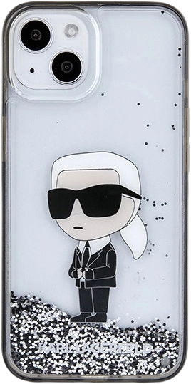 Etui Karl Lagerfeld Liquid Glitter Ikonik do Apple iPhone 15 / 14 / 13 Transparent (KLHCP15SLKKNSK) - obraz 3