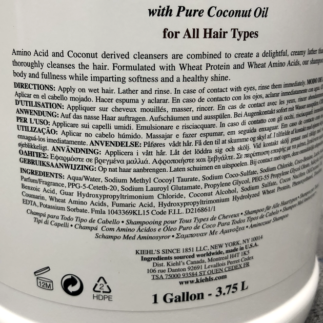 Шампунь для всіх типів волосся з амінокислотами Kiehl's Amino Acid Shampoo 3750 мл - зображення 5