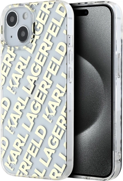 Etui plecki Karl Lagerfeld IML Fullover Logo do Apple iPhone 15 / 14 / 13 Golden (3666339258665) - obraz 1
