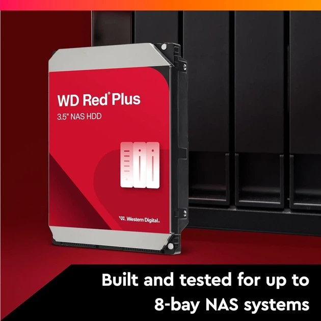 Внутрішній жорсткий диск 3.5" Western Digital Red Plus 10TB 7200 об\хв 215 Мб\с SATA III (WD101EFBX) Б/В k1 - зображення 3