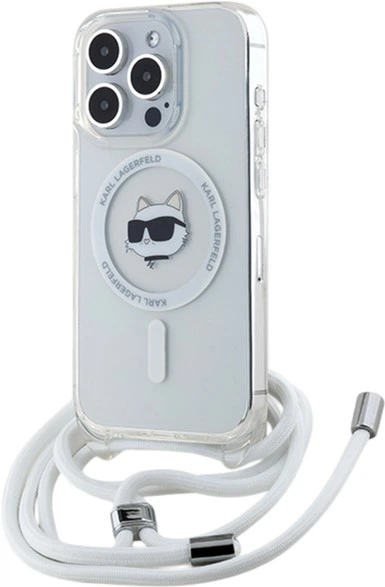 Etui Plecki Karl Lagerfeld IML Choupette Head & Cord Magsafe do Apple iPhone 13 Pro Max Transparent (KLHMP13XHCCHN) - obraz 1