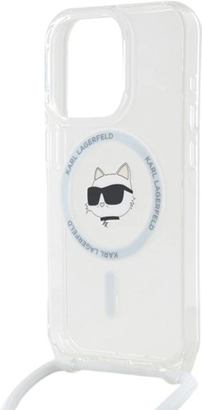 Etui Plecki Karl Lagerfeld IML Choupette Head & Cord Magsafe do Apple iPhone 15 Pro Transparent (KLHMP15LHCCHNT) - obraz 5