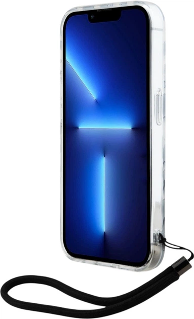 Etui Plecki Karl Lagerfeld IML Zebra Pattern & Cord do Apple iPhone 15 Pro Black (KLHCP15LHZBPKCCK) - obraz 4