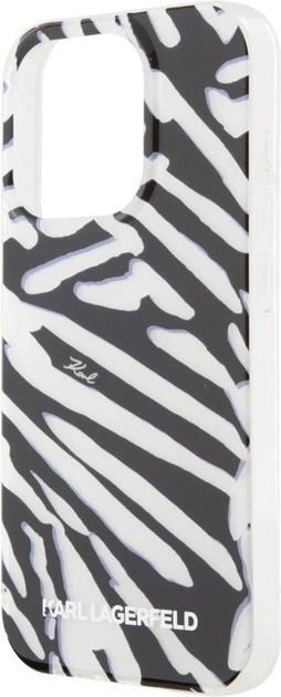 Etui Plecki Karl Lagerfeld IML Zebra Pattern & Cord do Apple iPhone 15 Pro Black (KLHCP15LHZBPKCCK) - obraz 5