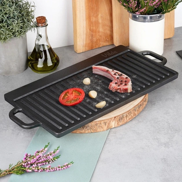 Patelnia grillowa Vilde żeliwna dwustronna 50.5 x 23.5 cm (5904316487836) - obraz 4