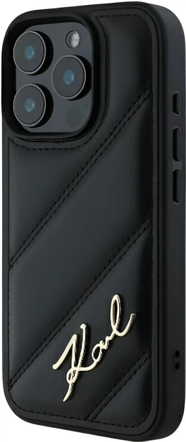 Панель Karl Lagerfeld Quilted Signature для Apple iPhone 16 Pro Max Black (KLHCP16XPQDSMGK) - зображення 1