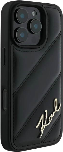 Панель Karl Lagerfeld Quilted Signature для Apple iPhone 16 Pro Max Black (KLHCP16XPQDSMGK) - зображення 3