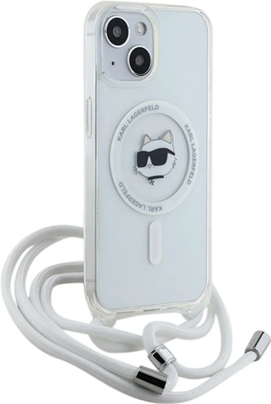 Etui Plecki Karl Lagerfeld IML Choupette Head & Cord Magsafe do Apple iPhone 14/13/15 Transparent (KLHMP14SHCCHNT) - obraz 3