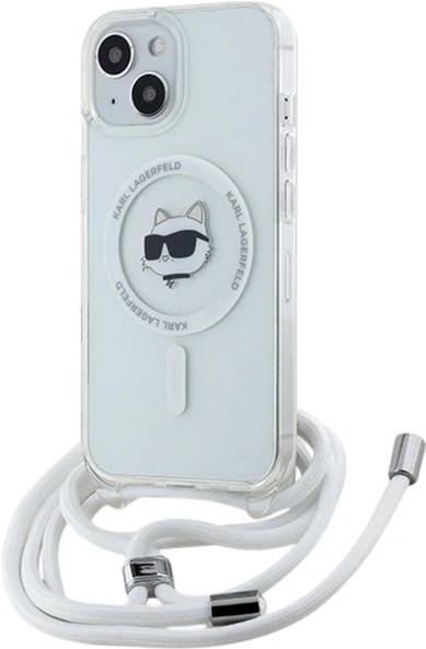 Etui Plecki Karl Lagerfeld IML Choupette Head & Cord Magsafe do Apple iPhone 14/13/15 Transparent (KLHMP14SHCCHNT) - obraz 1