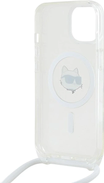 Etui Plecki Karl Lagerfeld IML Choupette Head & Cord Magsafe do Apple iPhone 14/13/15 Transparent (KLHMP14SHCCHNT) - obraz 6