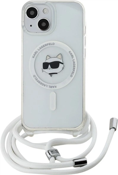 Etui Plecki Karl Lagerfeld IML Choupette Head & Cord Magsafe do Apple iPhone 15/14/13 Transparent (KLHMP15SHCCHNT) - obraz 2