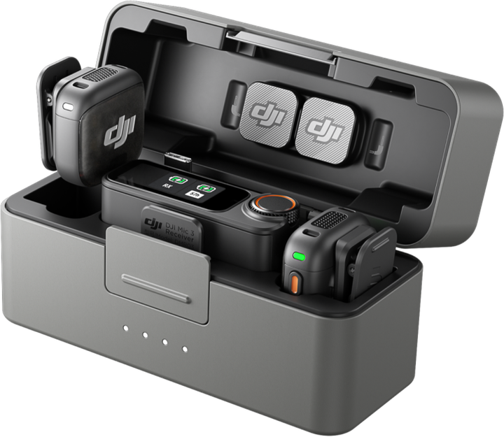 System mikrofonów bezprzewodowych DJI MIC 3 (2 TX + 1 RX + Etui ładujące) (CP.RN.00000480.01) - obraz 2