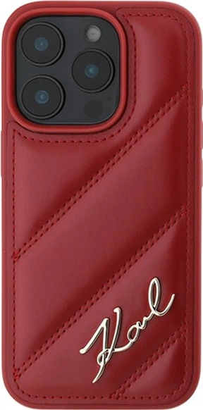 Etui Plecki Karl Lagerfeld Quilted Signature do Apple iPhone 16 Pro Red (KLHCP16LPQDSMGR) - obraz 2