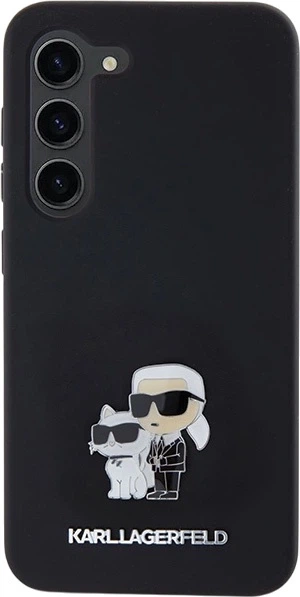 Панель Karl Lagerfeld Silicone Karl&Choupette Metal Pin для Samsung Galaxy S24 Black (3666339259143) - зображення 3