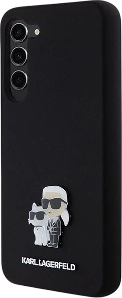 Etui plecki Karl Lagerfeld Silicone Karl&Choupette Metal Pin do Samsung Galaxy S24+ Black (3666339259150) - obraz 2