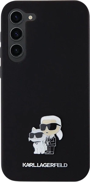 Etui plecki Karl Lagerfeld Silicone Karl&Choupette Metal Pin do Samsung Galaxy S24+ Black (3666339259150) - obraz 3