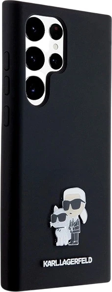 Панель Karl Lagerfeld Silicone Karl&Choupette Metal Pin для Samsung Galaxy S24 Ultra Black (3666339259167) - зображення 3
