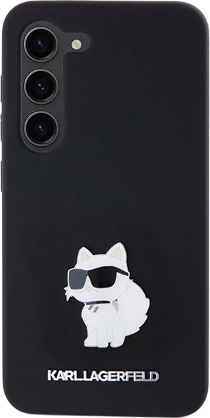 Панель Karl Lagerfeld Silicone Choupette Metal Pin для Samsung Galaxy S24 Black (3666339259174) - зображення 3
