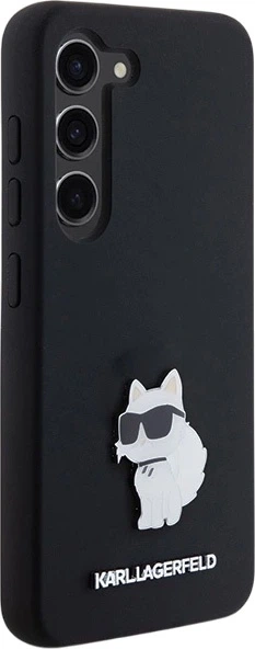 Панель Karl Lagerfeld Silicone Choupette Metal Pin для Samsung Galaxy S24 Black (3666339259174) - зображення 4