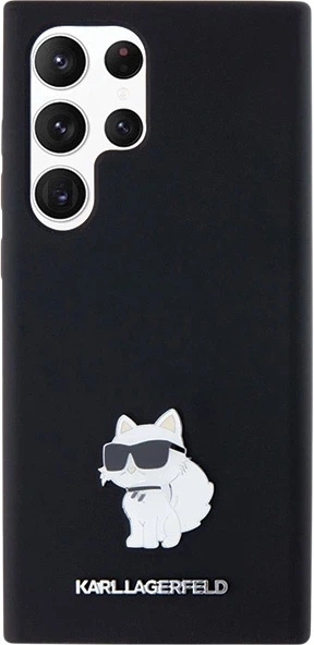Etui plecki Karl Lagerfeld Silicone Choupette Metal Pin do Samsung Galaxy S24 Ultra Black (3666339259198) - obraz 3