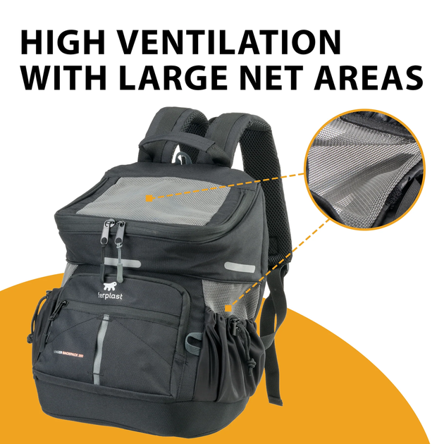 Рюкзак для маленьких собак та котів Ferplast Voyager Backpack 350 29x21x36 cм Чорний (85736317) - зображення 6