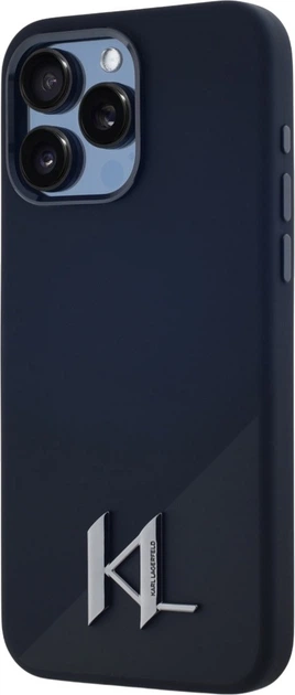 Панель Karl Lagerfeld Silicone Shadow Metal Initial MagSafe для Apple iPhone 15 Pro Max Black (3666339252953) - зображення 2