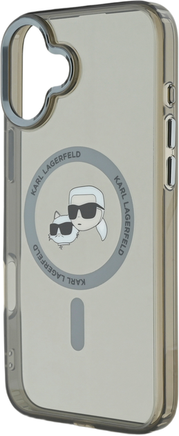 Etui Karl Lagerfeld IML Metal Karl&Choupette Head MagSafe do Apple iPhone 16 Black (KLHMP16SHLSKCK) - obraz 2