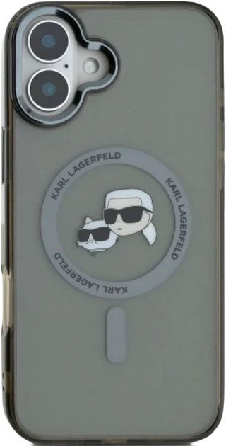 Панель Karl Lagerfeld IML Metal Karl&Choupette Head MagSafe для Apple iPhone 16 Plus Black (KLHMP16MHLSKCK) - зображення 3